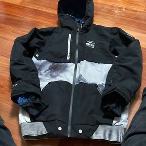 Organic picture ski snowboard jacket adult size Small S